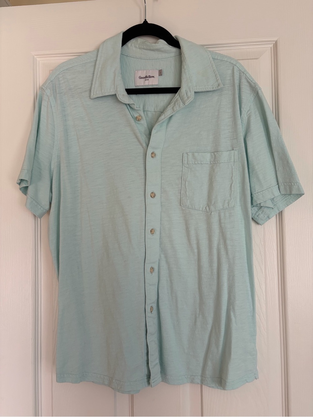 Goodfellow & Co Light Mint Short-Sleeve Button Down Shirt